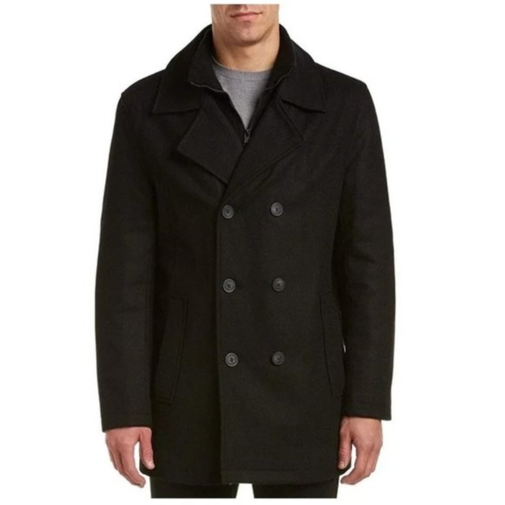 Andrew Marc New York Burnett Classic Wool Peacoat